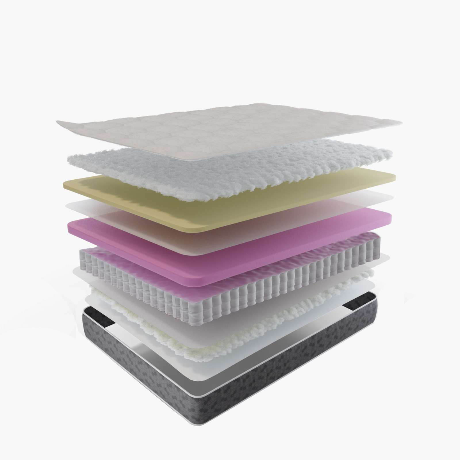 Doorsnede van de Astra Sleep 27 cm — alle comfortlagen zichtbaar